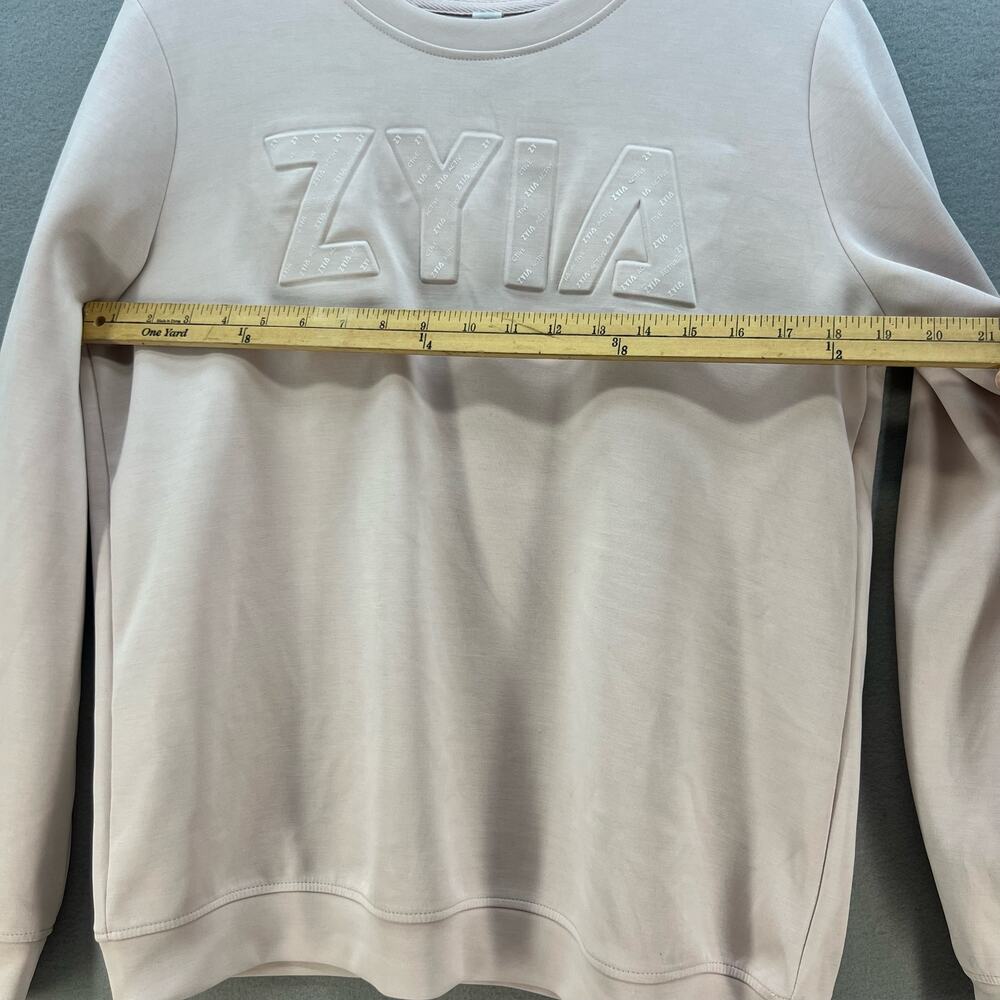 Zyia Active Sweatshirt Women's M Ballet Pink Logo Long Sleeve Athleisure Fit - Picture 4 of 10